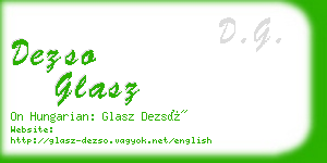 dezso glasz business card